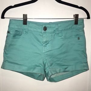 Blue regular rise shorts